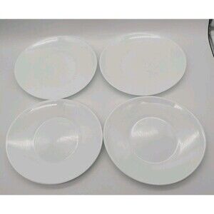 Bormioli Rocco Italy Prometeo White Glass Oval Salad Plates Set Of 4 Milk